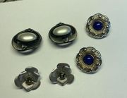 Lot Of 3 Statement Vintage / Modern Clip On Clip-on Earrings Dress up