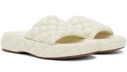 Bottega Veneta Stretch Padded Sandals in White 40 10 With Box Womens Puffy Slide