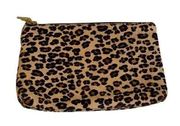 NWT - J. Crew Leopard Cheetah Print Calf Hair Zip Pouch Make Up Storage Bag