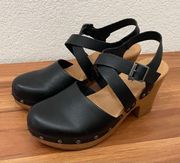 KORKS Abloom Black Studded Clogs Platform Sandals Size 8M