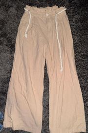 Tan Paperbag Pants