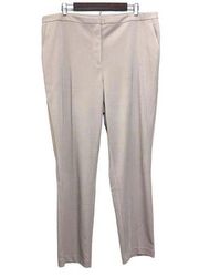 Susan Graver Women's Flat Front High Rise Stretch Trouser Pants Beige Size 18W