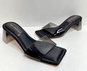 Good American Womens Sandal Size 6 Ombre Black Block Heel Slide NEW