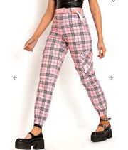 BlackMilk Pink Plaid Cargo Pants Size 14 NWOT