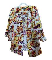 ModCloth Womens Size Small Medium Multicolor Artsy Open Tunic Cardigan Kimono