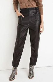 Madewell Vegan Leather Pull-On Paperbag Pants Black Size 6