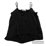 Hollister Black Thin Dress Tank Top Lace Trim Medium