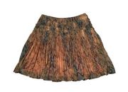 Peruvian Connection Orange Multicolor High Waist Mini Skirt