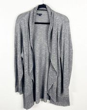TORRID Gray Marled Lattice Trim Long Sleeves Open Knit Cardigan, Size 3X