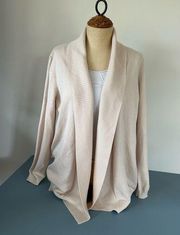 Philospohy womens cream cardigan size XL open front shawl collar