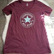 Maroon Logo Converse All Star Vneck Tee