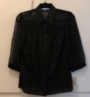 NWT Antonio Melani black sheer blouse