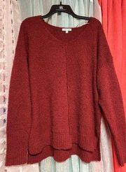 White Birch maroon sweater- small