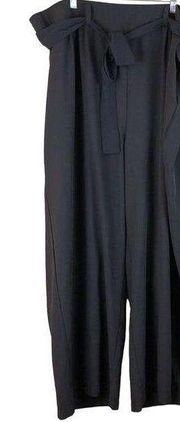 Torrid Womens Dress Pants Wide Leg Sz 4X Black Belted High Rise Pull On Stretch