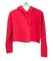 Red Cropped Hoodie Top