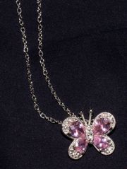 Pink Butterfly Necklace 