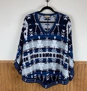 Democracy Southwest Poncho Sweater Size Small