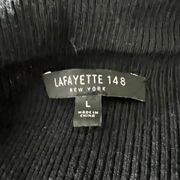 Lafayette 148 New York Wool Ribbed Knit Stretch Quarter Zip Pullover Sweater L