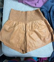 Faux leather shorts