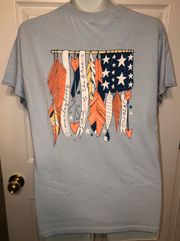 Land of the Free USA Feather T-Shirt  Sz L