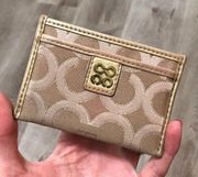 Coach  Gold Logo Card Holder Wallet