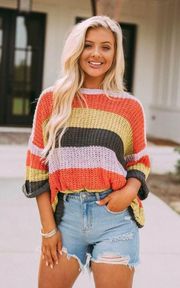 These Three Boutique Summer Striped Knit Sweater
