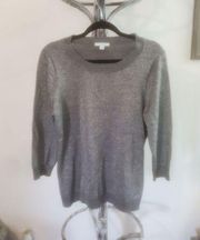 New York and Co. sparkly long sleeve gray/silver sweater large