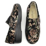 Alegria Shoes Lauryn Black Metallic Bronze Floral Clogs Women’s Size 6 Nursing