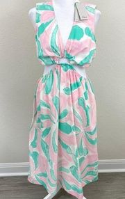 Rails Womens Rizo Cutout Organic Cotton Blend Midi Dress Candy Mint Size S