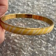 J. Crew Yellow White Zebra Print Bangle Bracelet