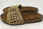 Sonoma braided marble brown slide sandals sz 8