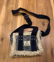 Corduroy And Sherpa Mini Tote