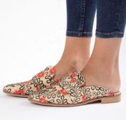 Free People Brocade Loafer Embroidered Sequined Flats Boho Mules