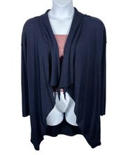 TAHARI Extrafine Merino Wool Open Front Waterfall Cardigan Size XL