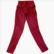 Aerie Chill Play Move Printed Leggings Red Medium