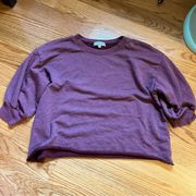 Michael Stars cropped purple sweatshirt size small