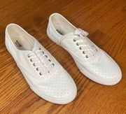 . White Eyelet Lace-Up Sneakers | Size 10