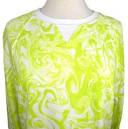 Abound Swirl Pullover Sweatshirt Green White Size Small NWT