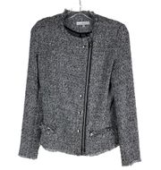 IRO Carota Boucle Tweed Jacket Asymmetrical Zip Size 34/ XS