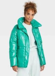 NWT  Water Resistant Puffer Jacket Jade Green Size XL NEW