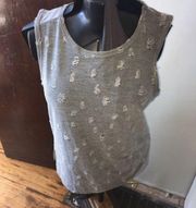 Miss Me NWT distressed oversized gray sleeveless top