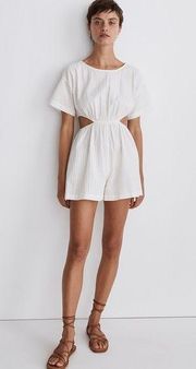 Madewell Swim Coverup Cutout Romper in Seersucker XL NWT