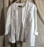 Bob Mackie White Open Cutout Jacket 1X