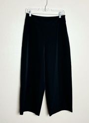 Black  Cropped Wide Leg Trousers Size 8 EUC