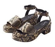 NEW Seychelles Calming Influence Python Snake Platform Sandals NWOB Size 9