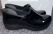 Black Leather Clogs