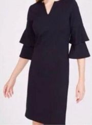 J. McLaughlin Black Letty Bell Sleeve Mini Dress Medium