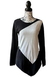 White House black market womens black white colorblock lightweight tunic S