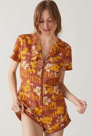 “Aloha” Redhook Linen Coverall Romper