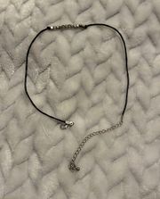 | Basic Black Choker w/ Silver Beads Choker 15 Inches Long